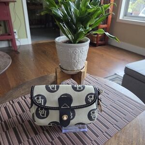 Dooney & Bourke Dark Brown/Black and Cream Wristlet